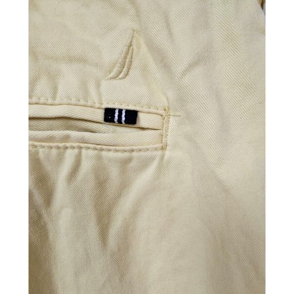 Nautica Mens 40 Yellow The Deck Classic Fit Flat Front Chino Khaki Shorts - Picture 11 of 13